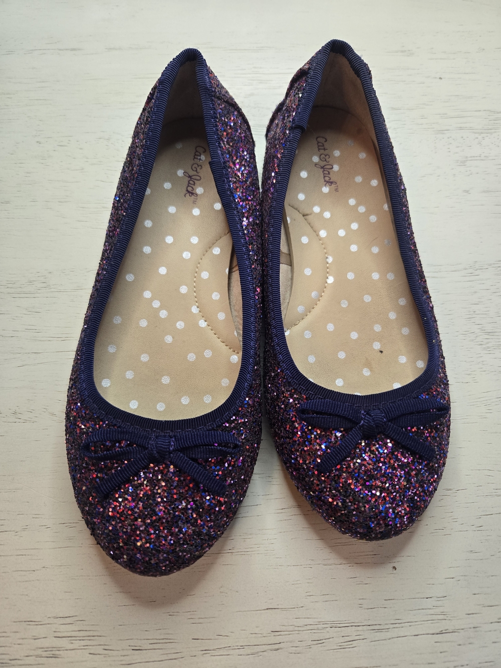 Cat & Jack Glitter Purple Ballet Flats